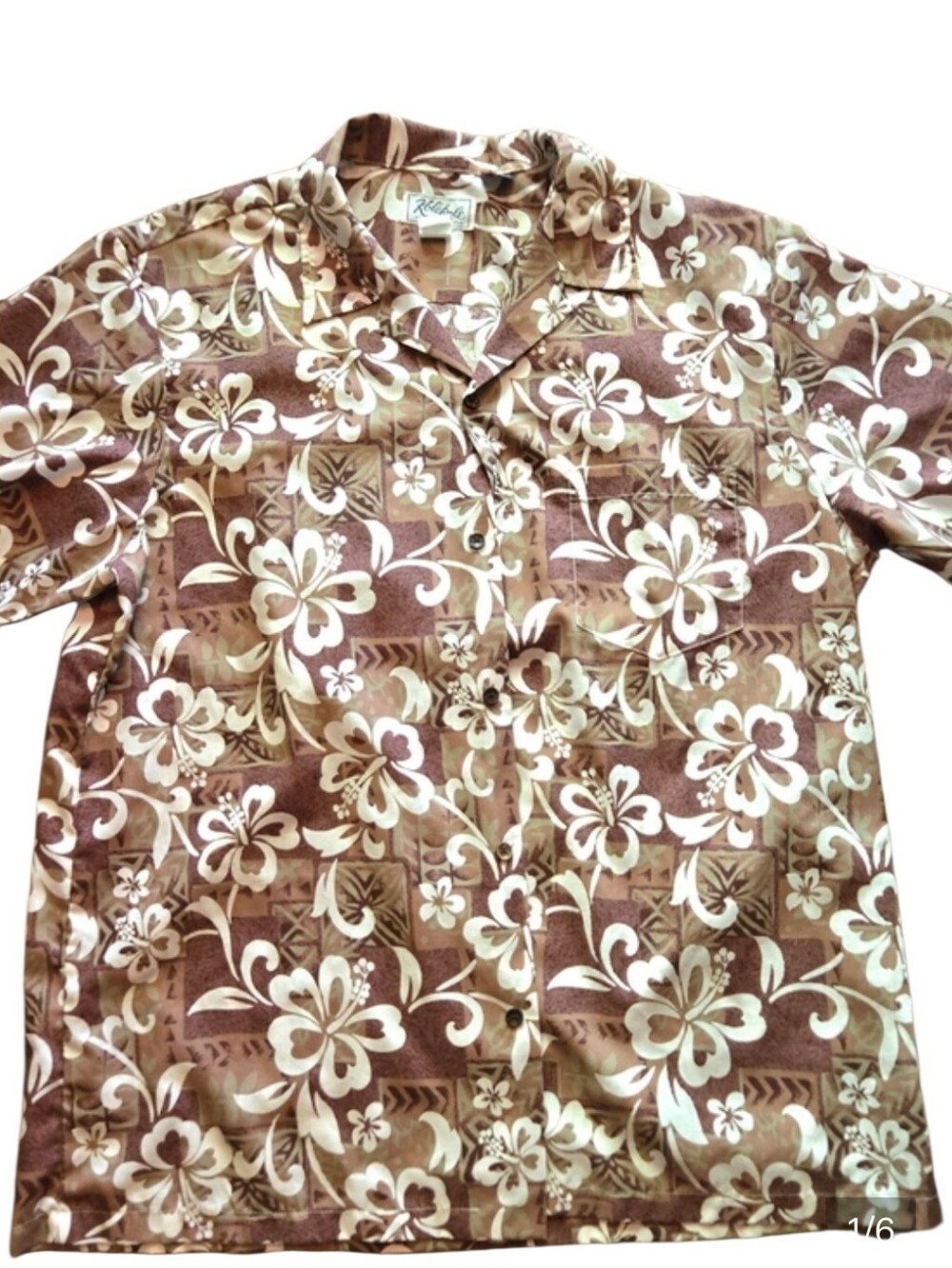 Kolekole Hawaiian Men's Sz XL Cotton/Poly Floral Hybiscus Print Shirt Vintage